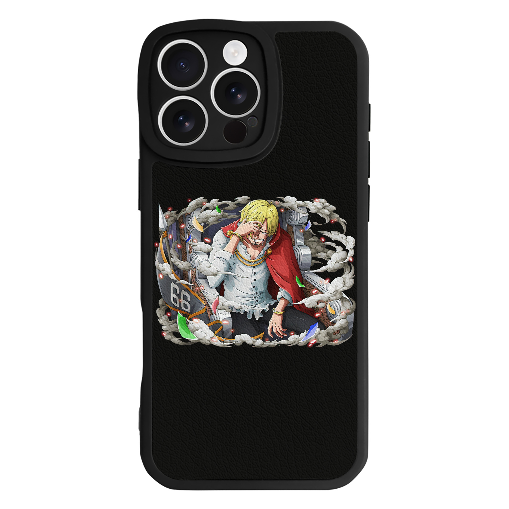 （画像用） ワンピース サンジ ONE PIECE Sanji 【iPhone 16シリーズ対応】シリコンスマホケース（レザー調） 材質：シリコン